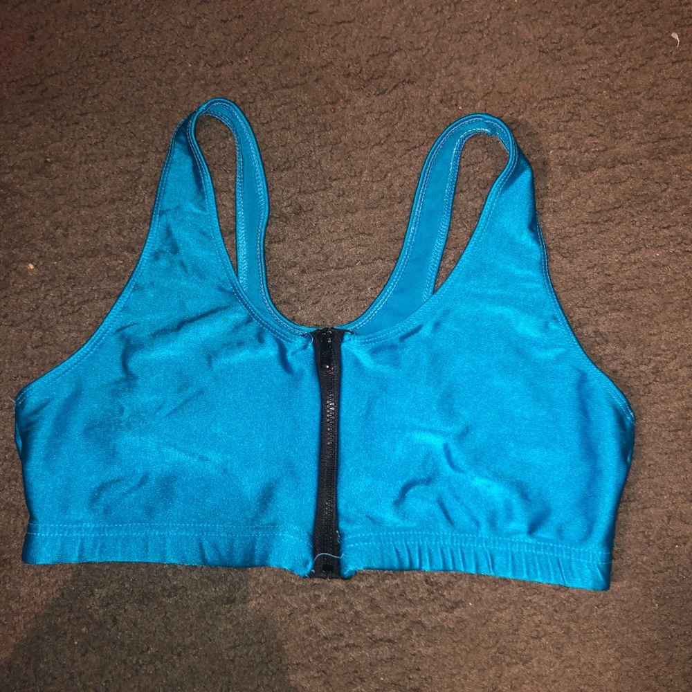 Blue sports bra